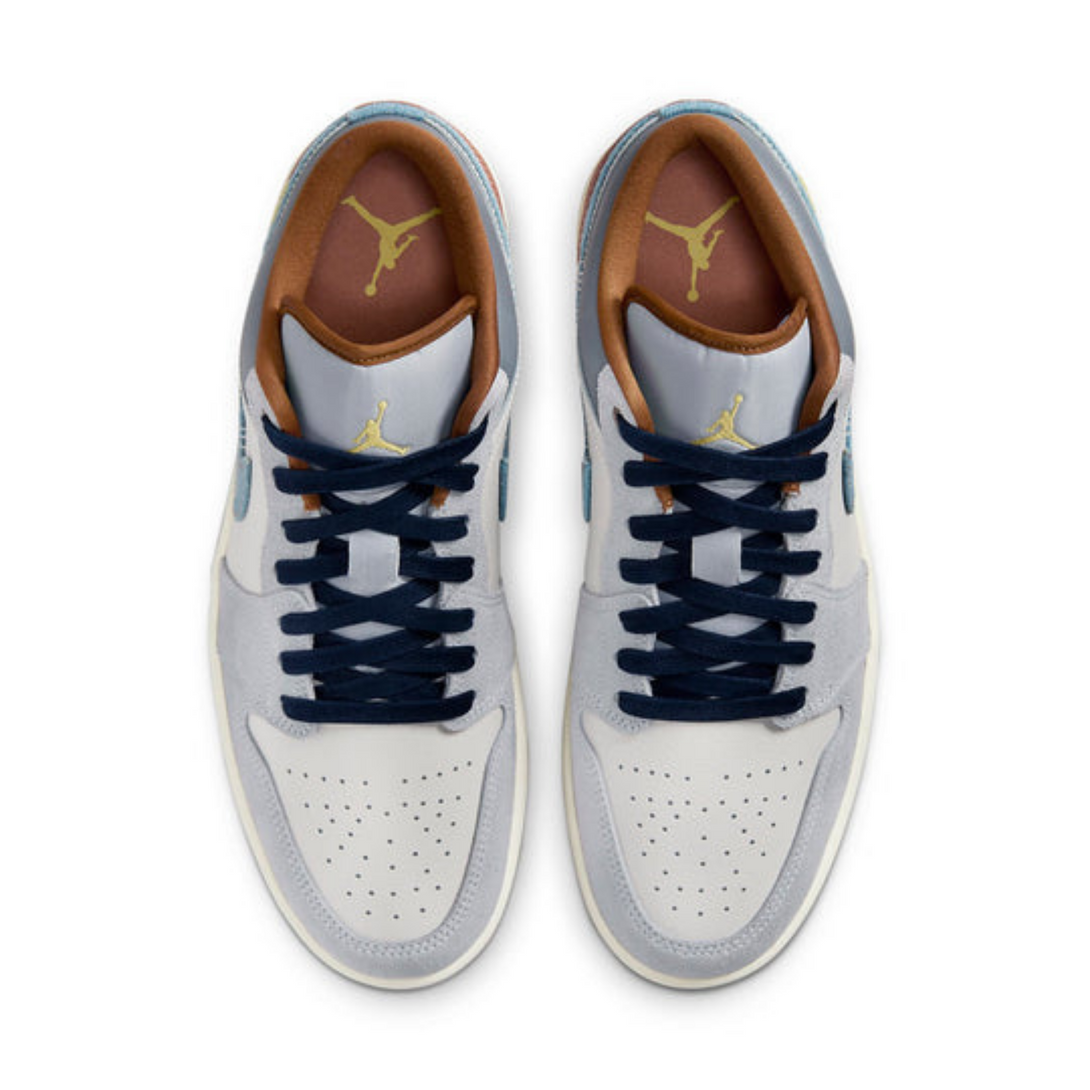 Air Jordan 1 Low SE Phantom Repaired Denim Swoosh- Streetwear Fashion - evapacs.com