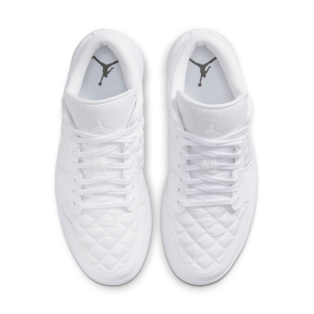 Air Jordan 1 Low 'Triple White Quilted' Wmns- Streetwear Fashion - evapacs.com