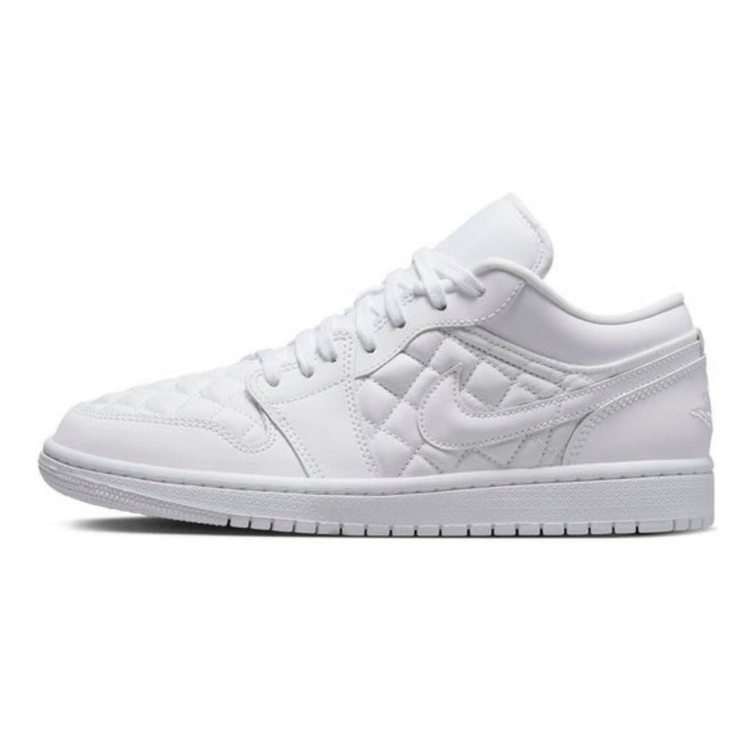 Air Jordan 1 Low 'Triple White Quilted' Wmns- Streetwear Fashion - evapacs.com