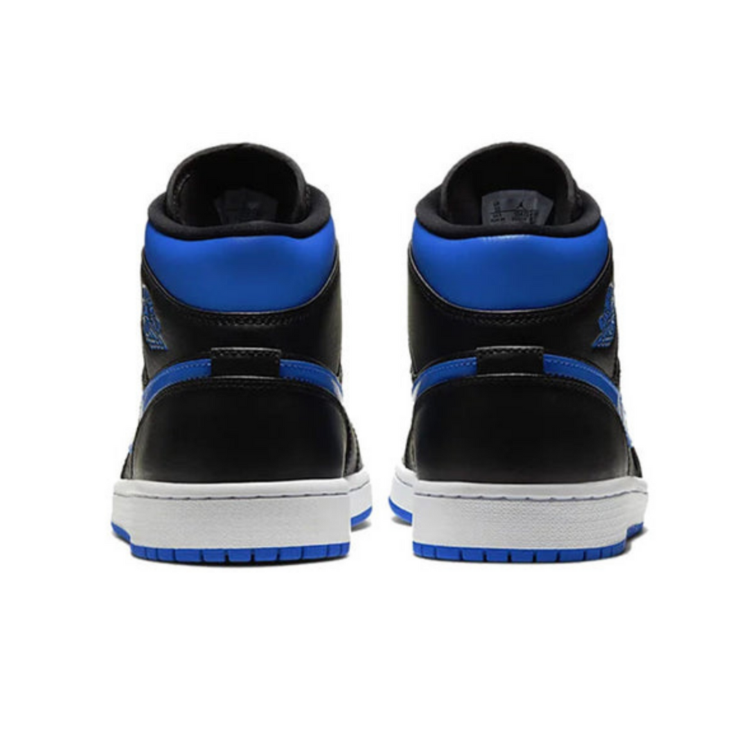 Air Jordan 1 Mid 'Black Hyper Royal'- Streetwear Fashion - evapacs.com