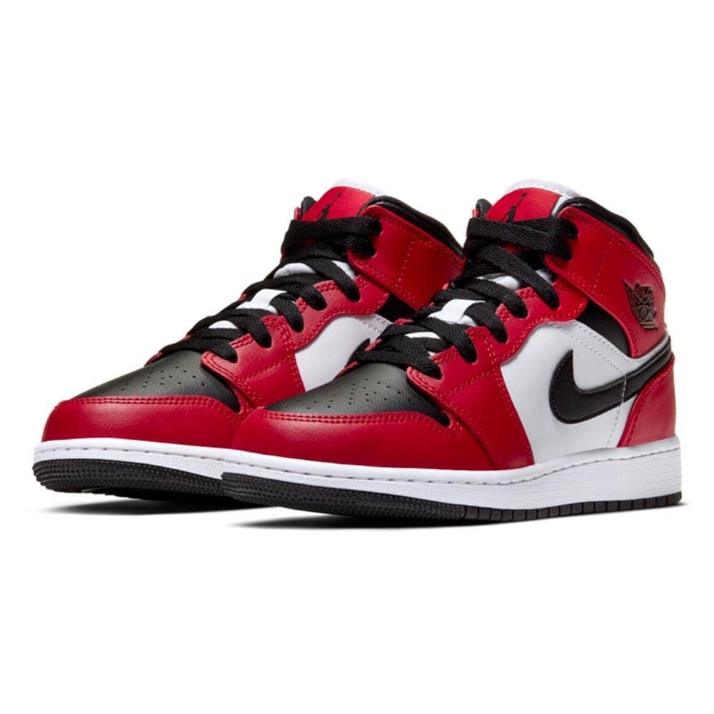 Air Jordan 1 Mid Chicago Black Toe GS- Streetwear Fashion - evapacs.com