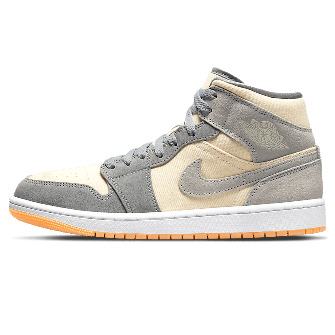 Air Jordan 1 Mid Coconut Milk Particle Grey- Streetwear Fashion - evapacs.com