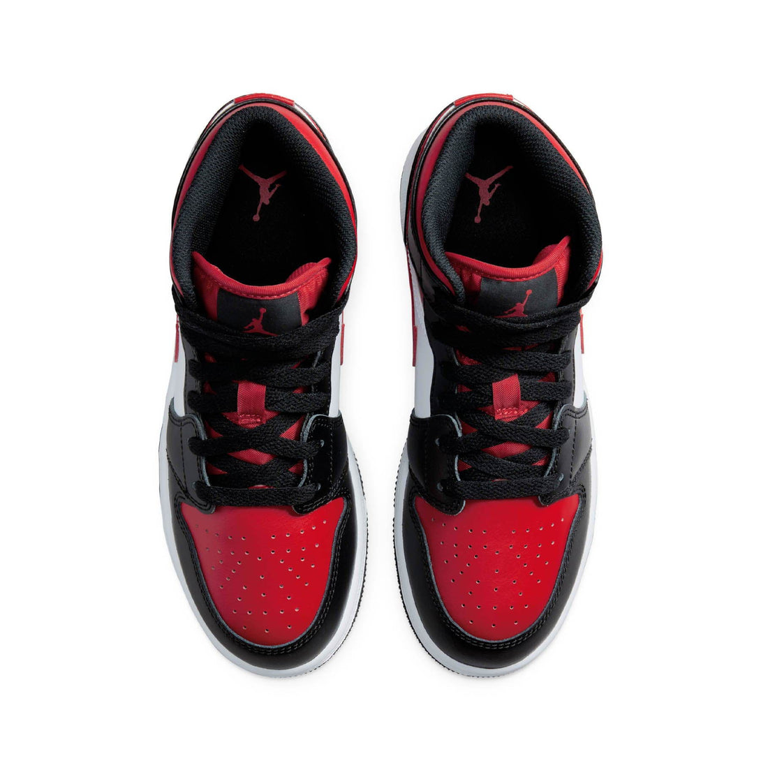 Air Jordan 1 Mid GS 'Black Fire Red'- Streetwear Fashion - evapacs.com