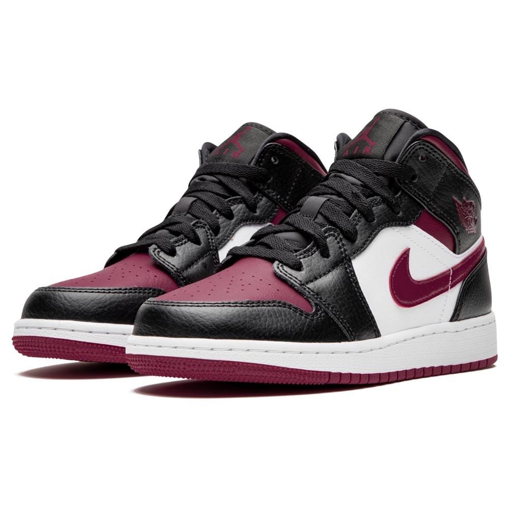 Air Jordan 1 Mid GS 'Black Noble Red'- Streetwear Fashion - evapacs.com