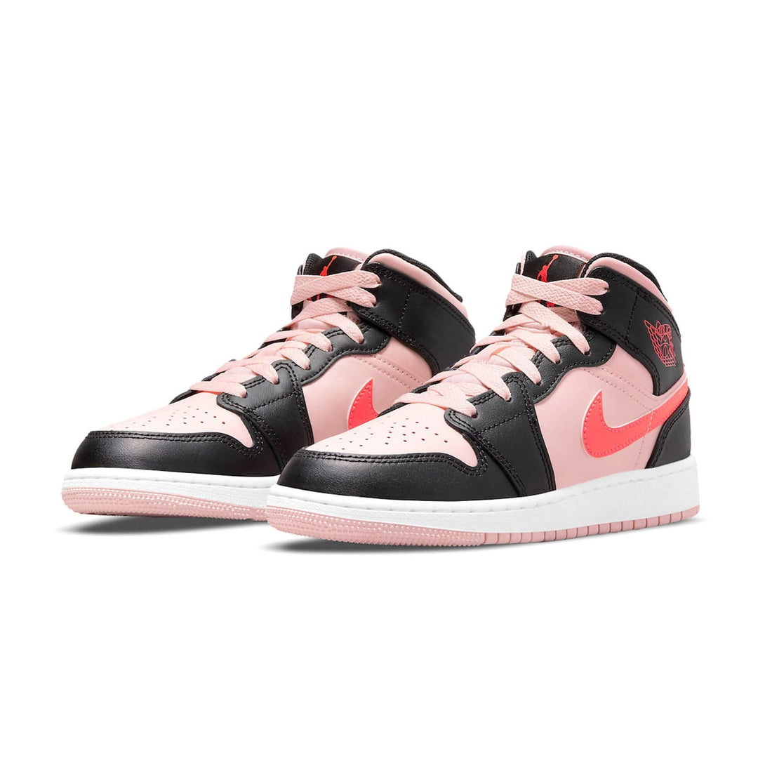 Air Jordan 1 Mid GS Black Pink Crimson- Streetwear Fashion - evapacs.com