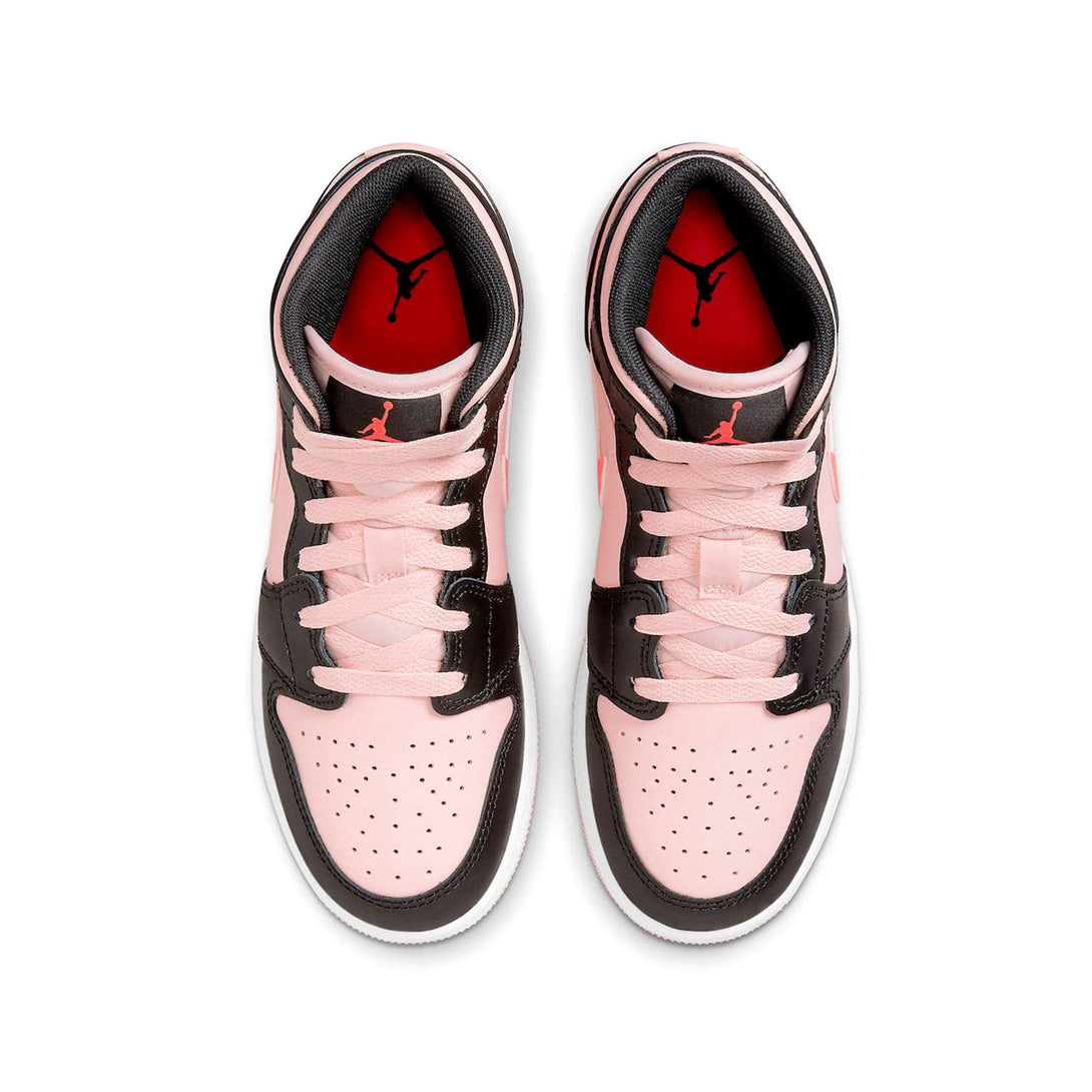 Air Jordan 1 Mid GS Black Pink Crimson- Streetwear Fashion - evapacs.com