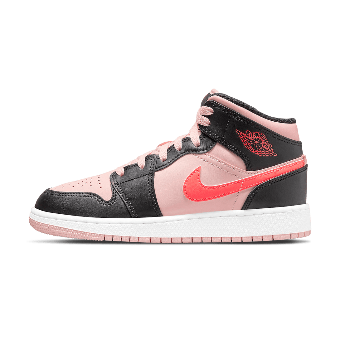 Air Jordan 1 Mid GS Black Pink Crimson- Streetwear Fashion - evapacs.com