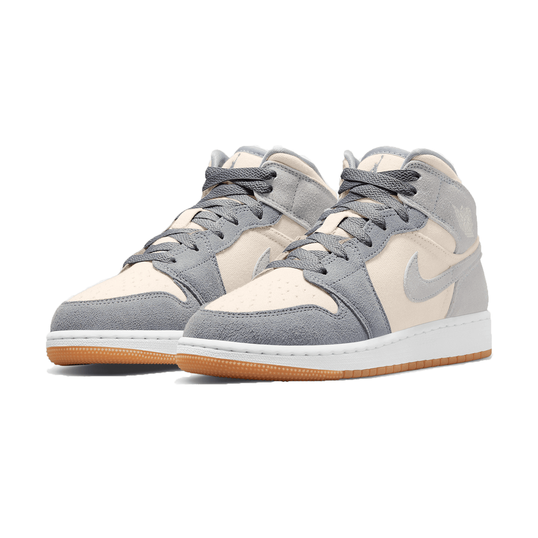 Air Jordan 1 Mid GS 'Coconut Milk Particle Grey'- Streetwear Fashion - evapacs.com