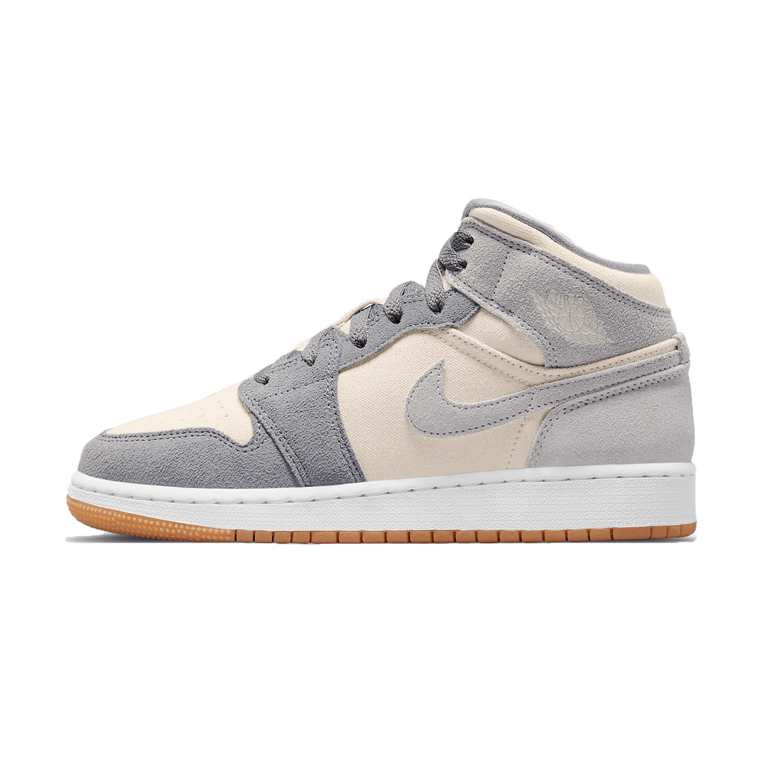 Air Jordan 1 Mid GS 'Coconut Milk Particle Grey'- Streetwear Fashion - evapacs.com