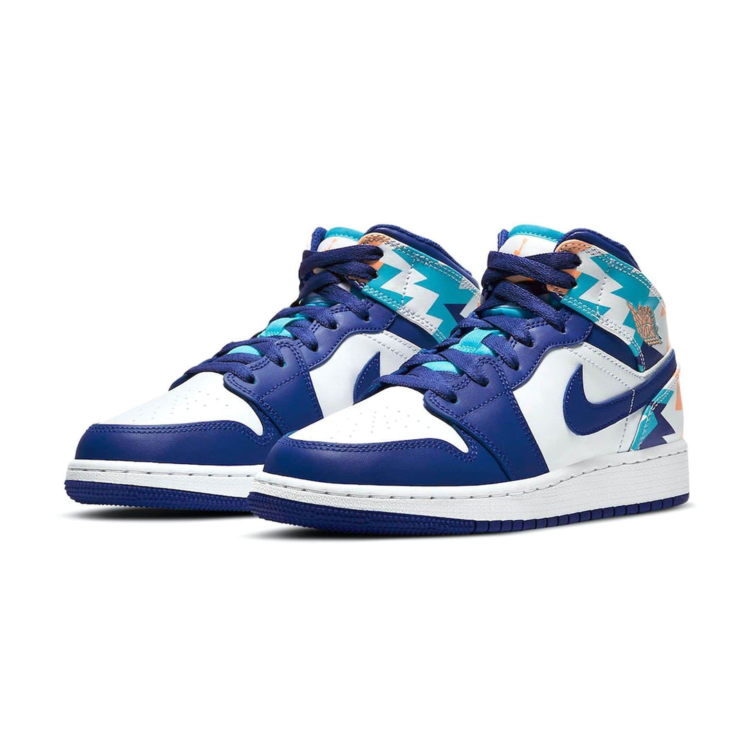 Air Jordan 1 Mid GS 'Geometric Print'- Streetwear Fashion - evapacs.com