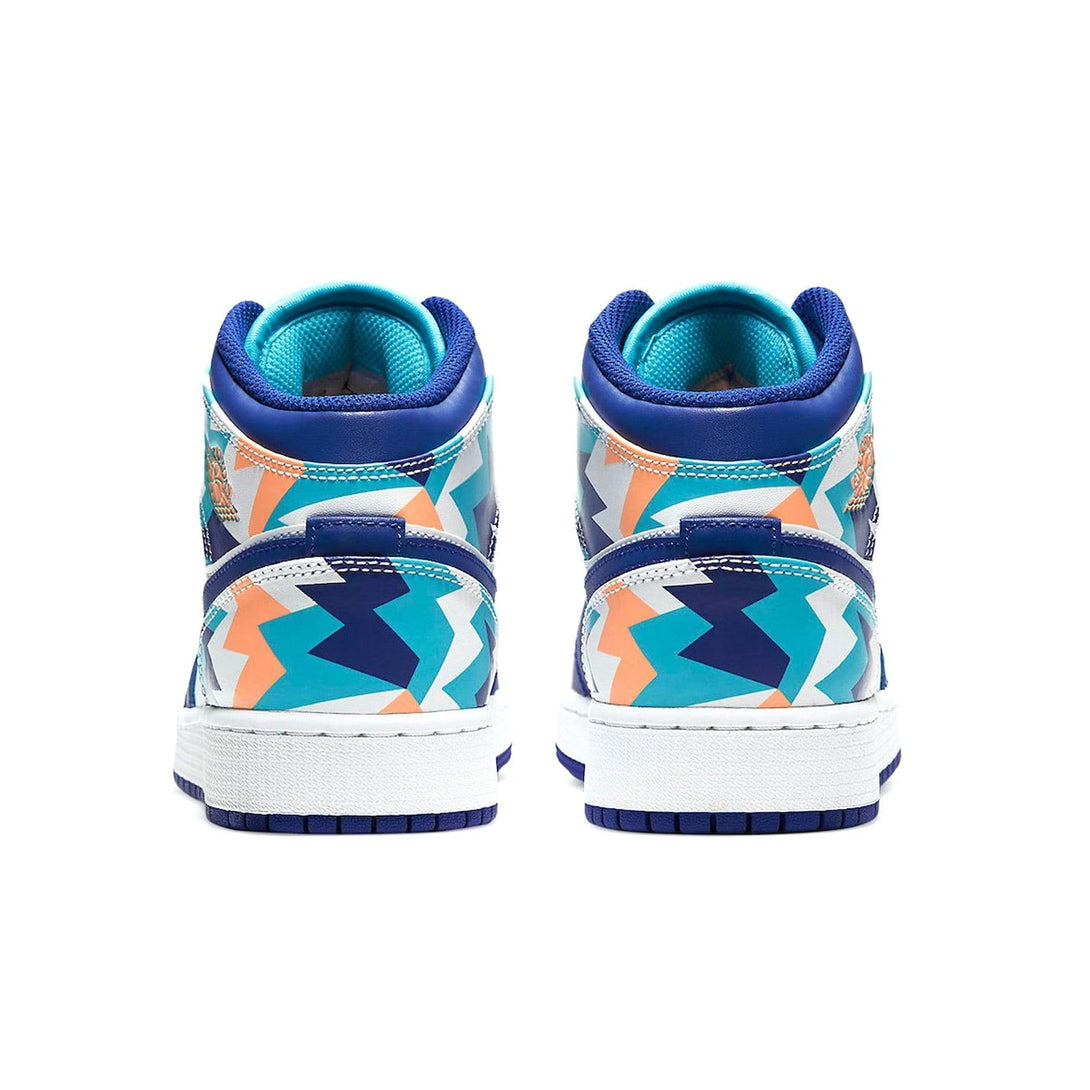 Air Jordan 1 Mid GS 'Geometric Print'- Streetwear Fashion - evapacs.com