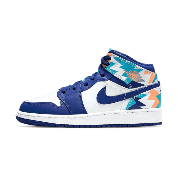 Air Jordan 1 Mid GS 'Geometric Print'- Streetwear Fashion - evapacs.com