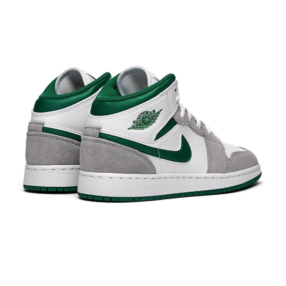 Air Jordan 1 Mid GS 'Green Grey'- Streetwear Fashion - evapacs.com