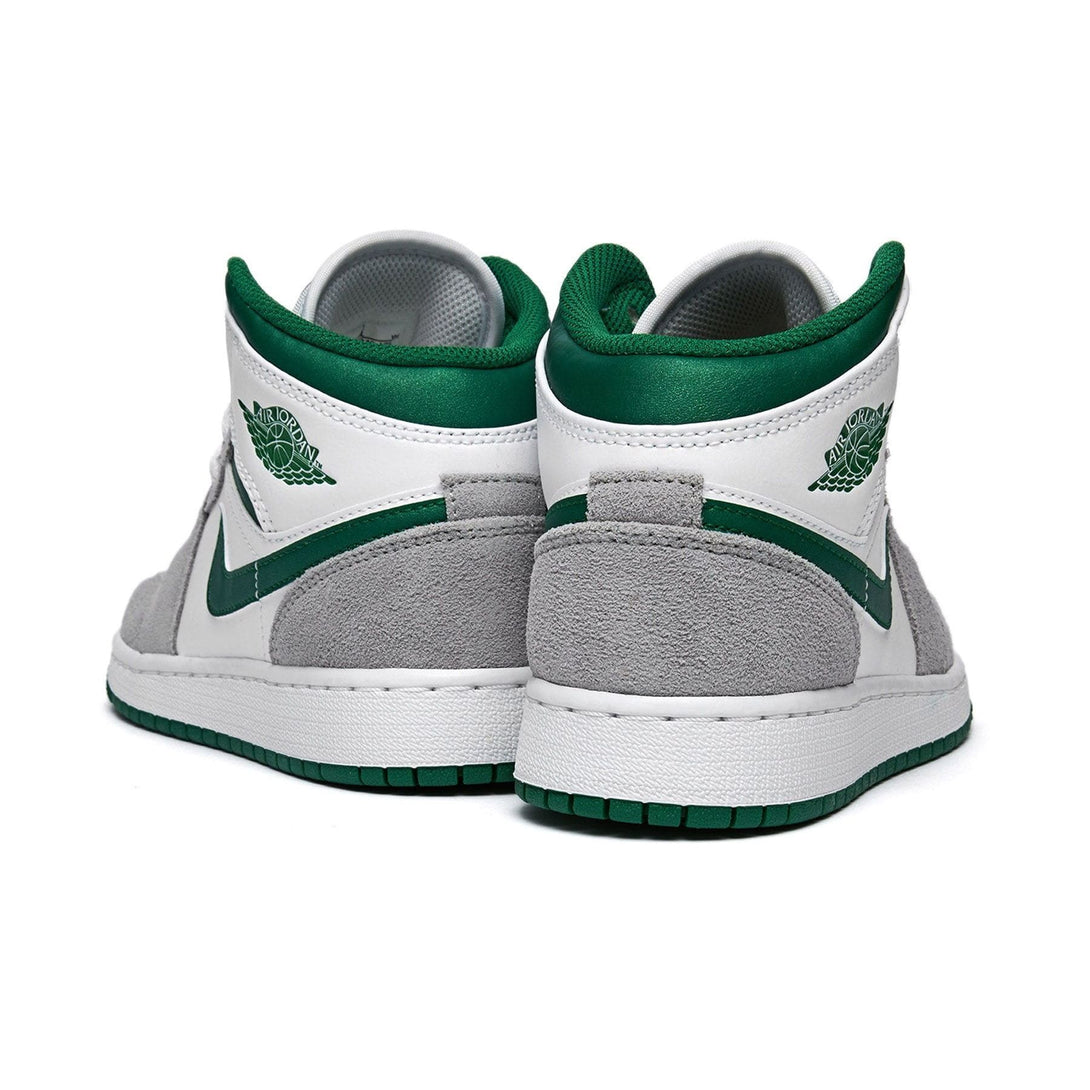 Air Jordan 1 Mid GS 'Green Grey'- Streetwear Fashion - evapacs.com