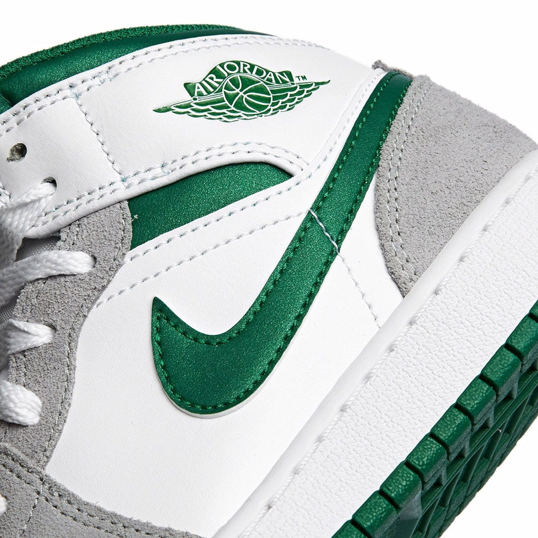 Air Jordan 1 Mid GS 'Green Grey'- Streetwear Fashion - evapacs.com