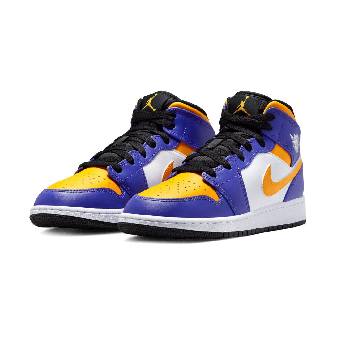 Air Jordan 1 Mid GS 'Lakers'- Streetwear Fashion - evapacs.com