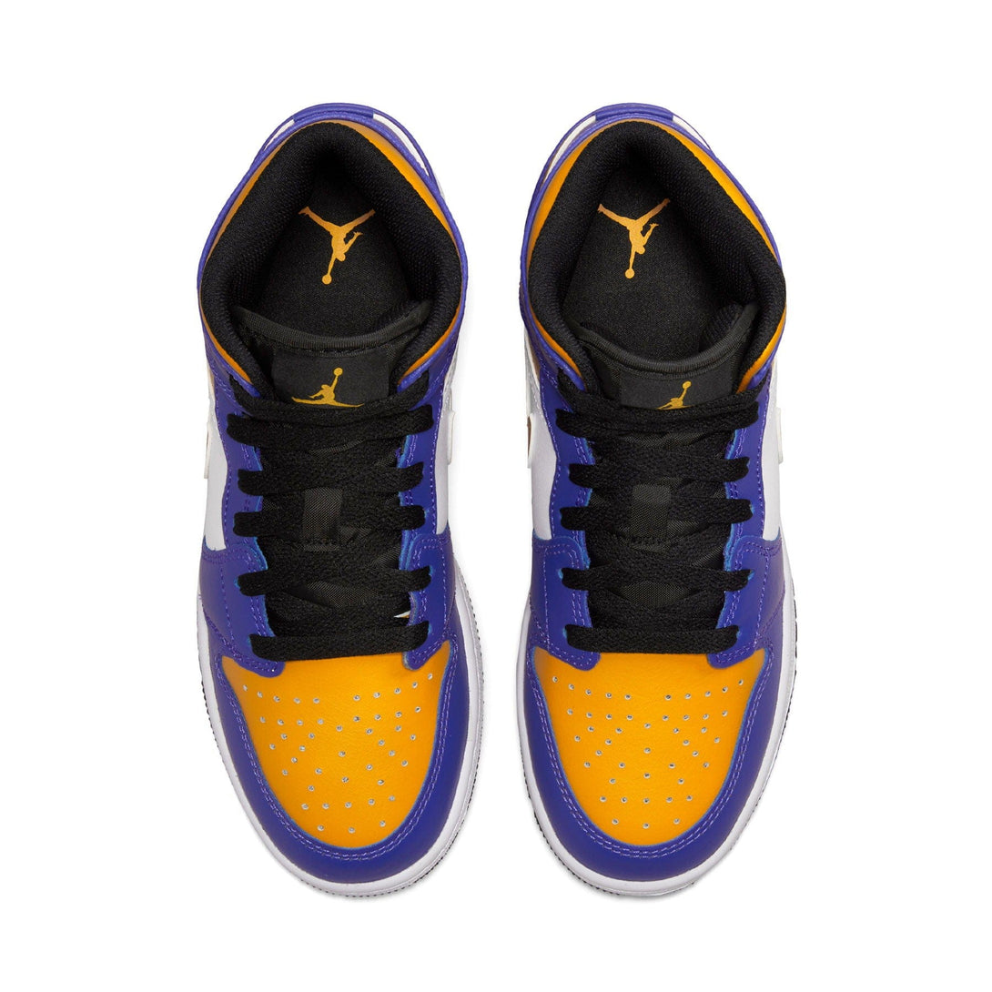 Air Jordan 1 Mid GS 'Lakers'- Streetwear Fashion - evapacs.com