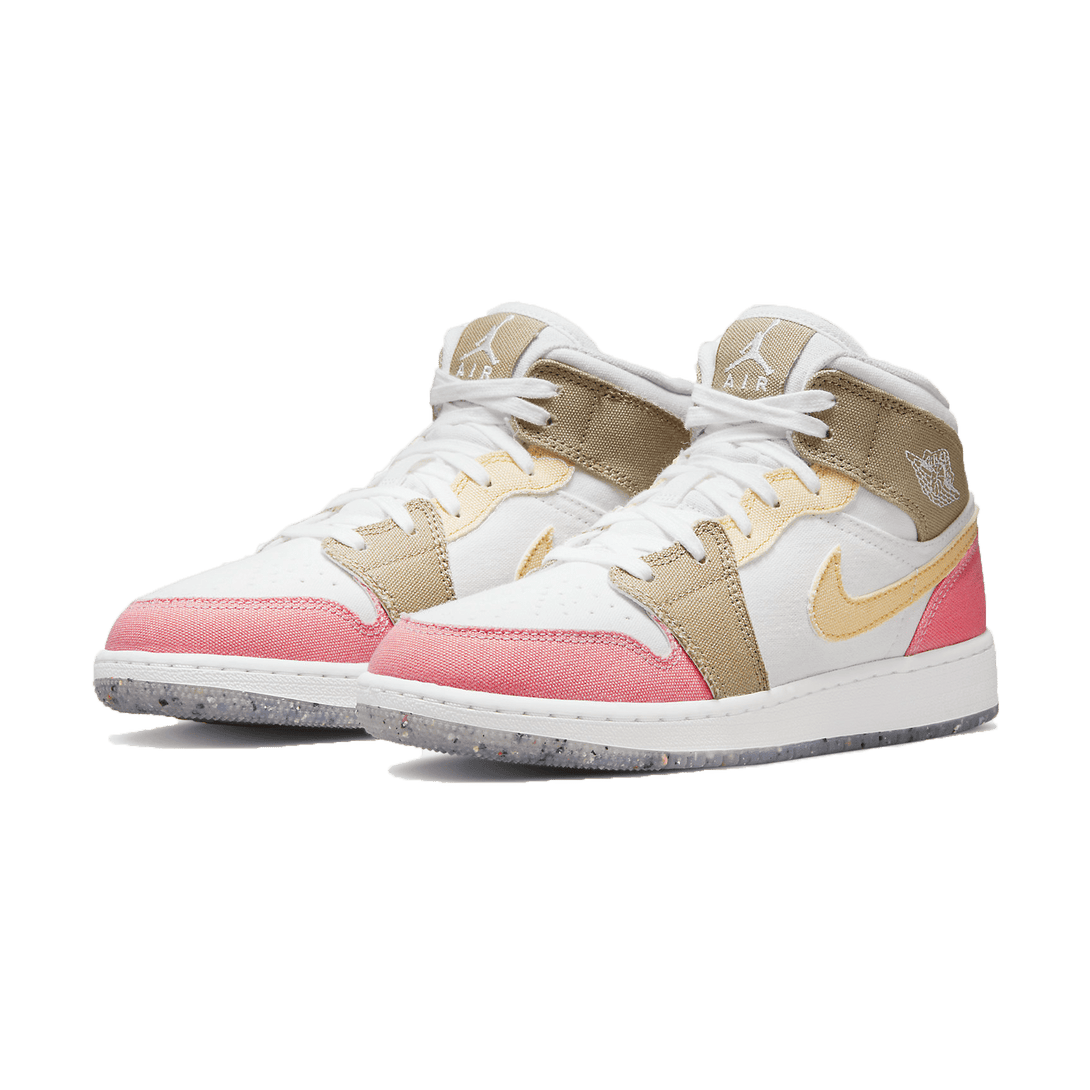 Air Jordan 1 Mid GS Pink Tan- Streetwear Fashion - evapacs.com