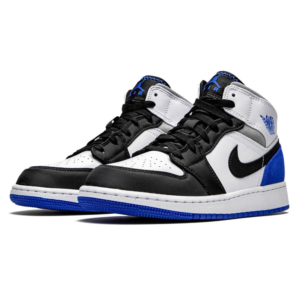 Air Jordan 1 Mid GS 'Royal White'- Streetwear Fashion - evapacs.com