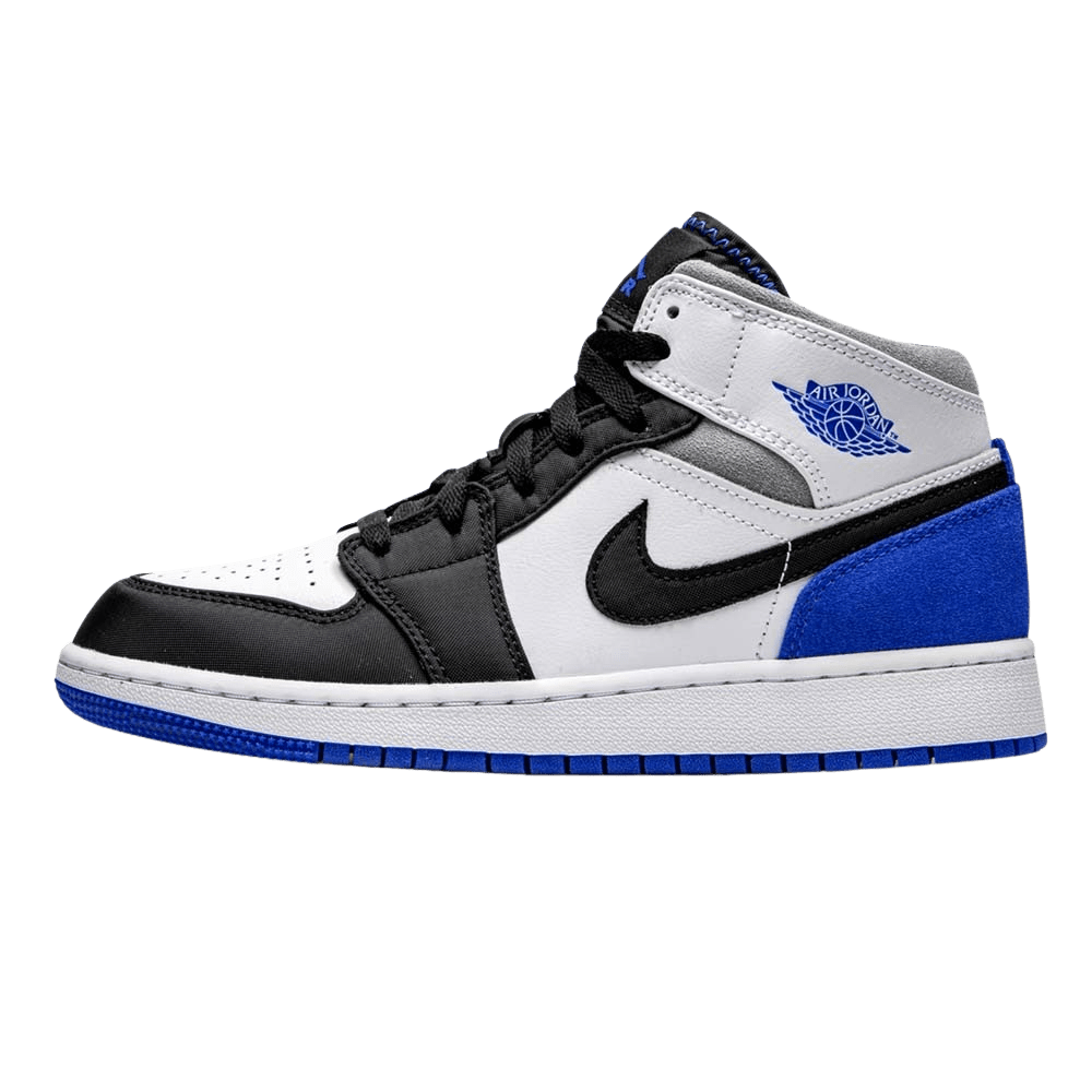 Air Jordan 1 Mid GS 'Royal White'- Streetwear Fashion - evapacs.com