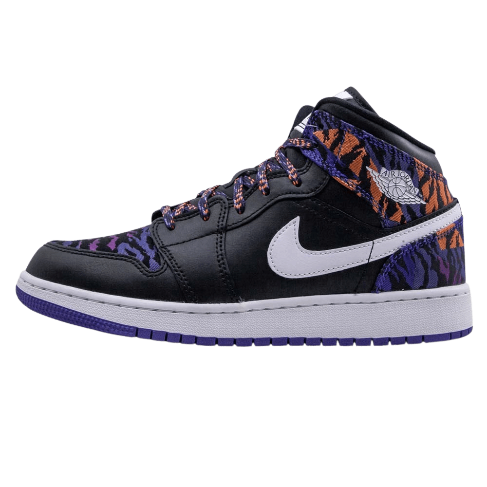 Air Jordan 1 Mid GS 'Tiger Print'- Streetwear Fashion - evapacs.com