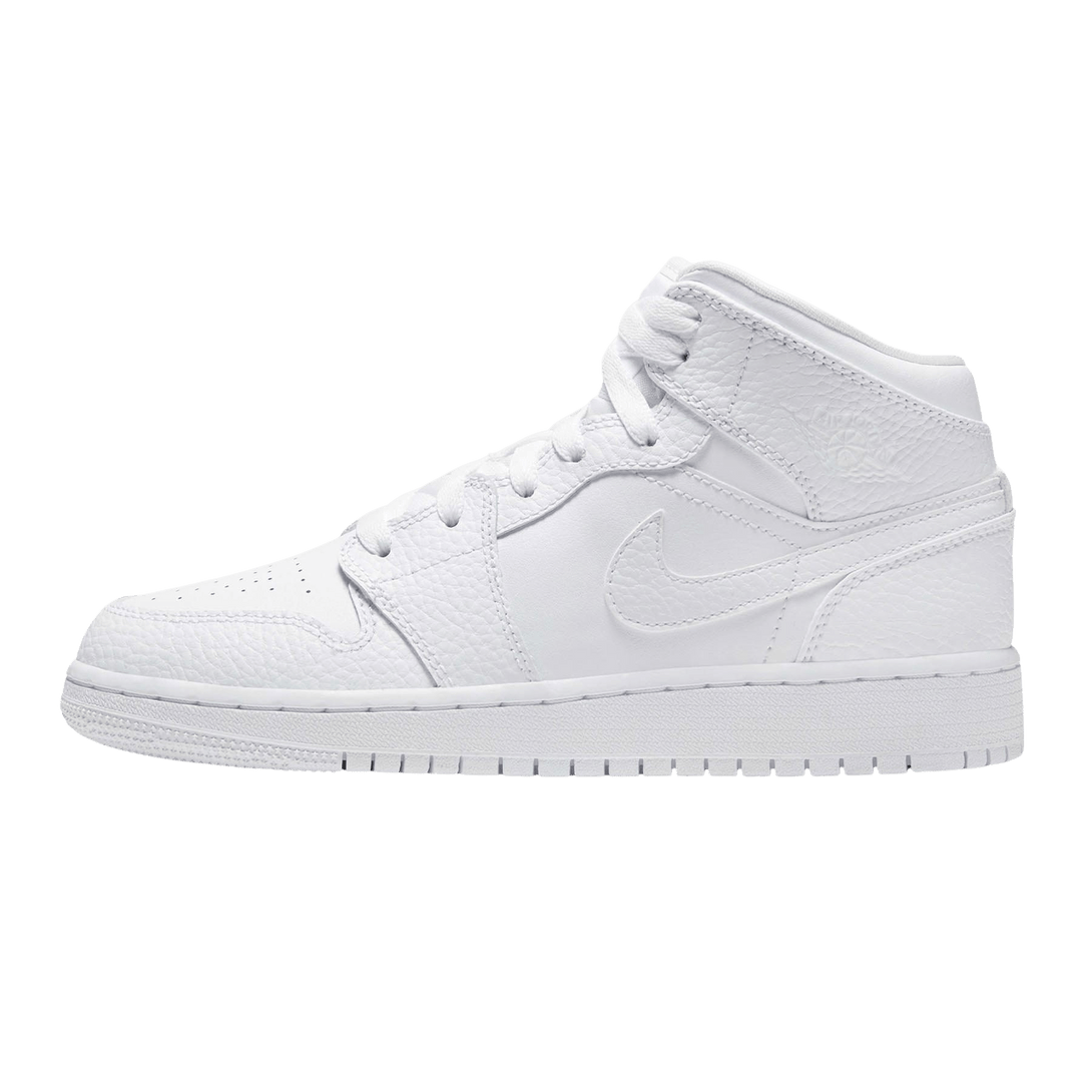 Air Jordan 1 Mid GS 'Triple White'- Streetwear Fashion - evapacs.com