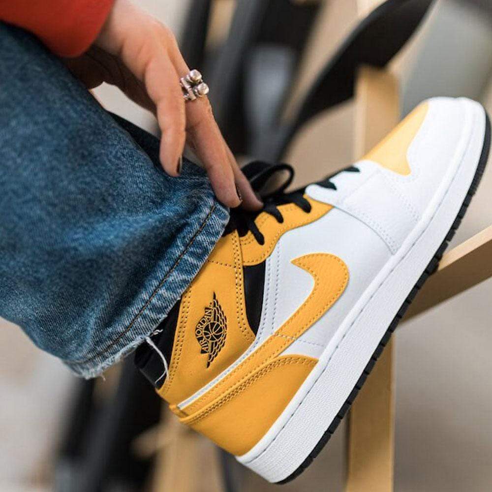 Air Jordan 1 Mid GS 'University Gold'- Streetwear Fashion - evapacs.com