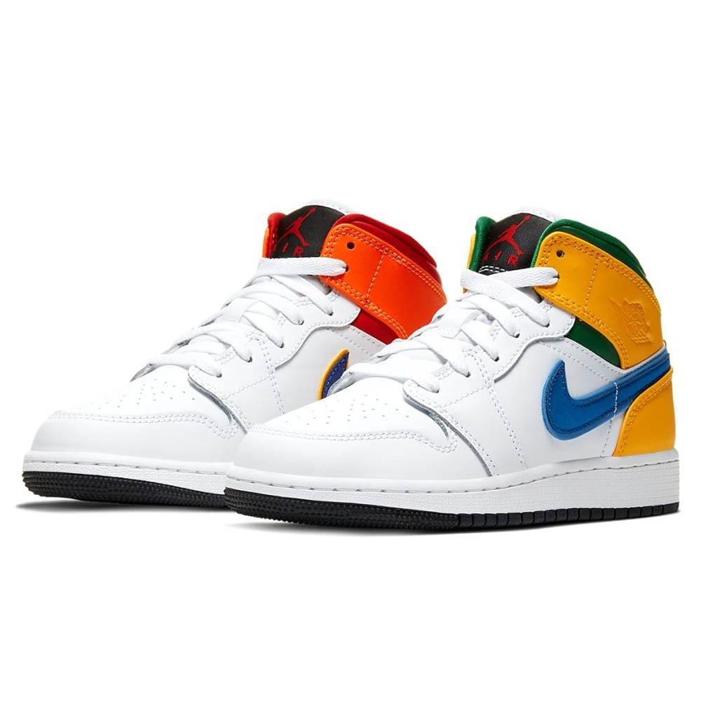 Air Jordan 1 Mid GS 'White Court Purple Teal'- Streetwear Fashion - evapacs.com