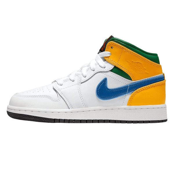 Air Jordan 1 Mid GS 'White Court Purple Teal'- Streetwear Fashion - evapacs.com