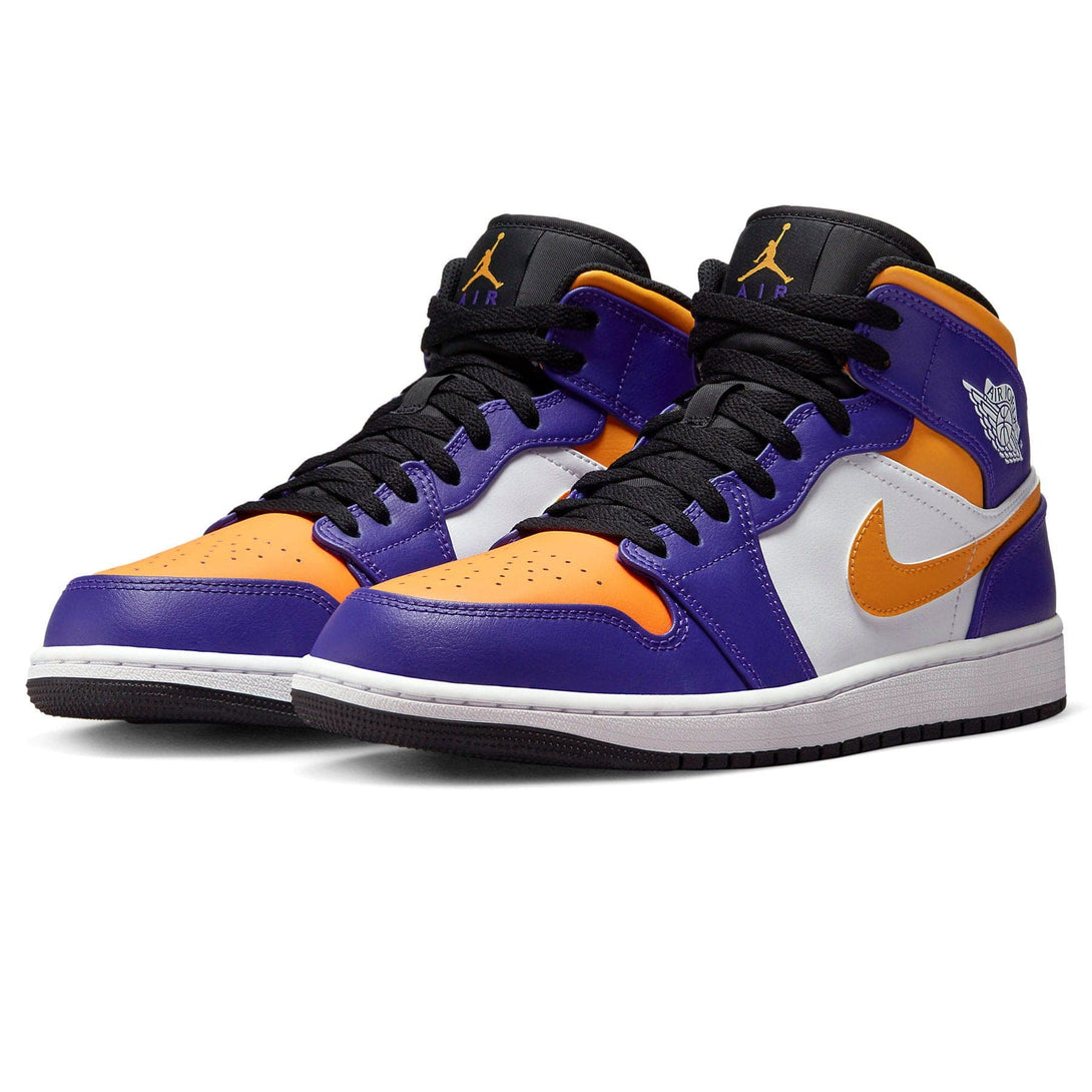 Air Jordan 1 Mid 'Lakers'- Streetwear Fashion - evapacs.com