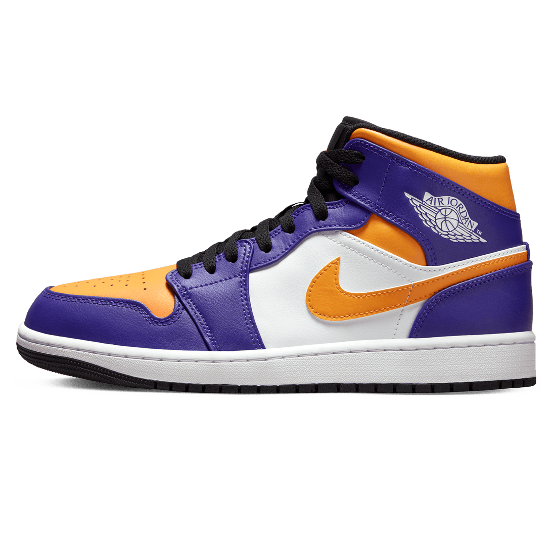 Air Jordan 1 Mid 'Lakers'- Streetwear Fashion - evapacs.com