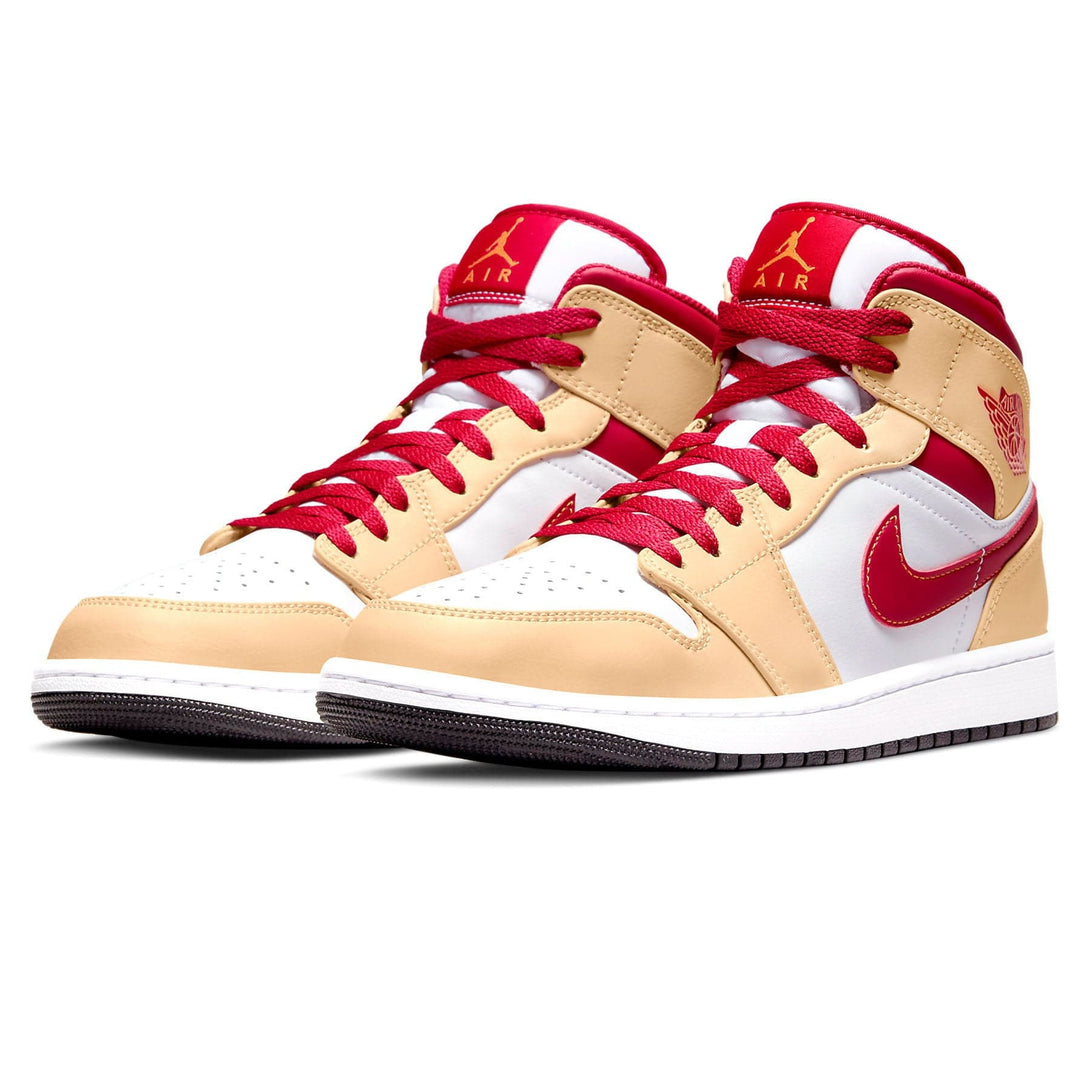 Air Jordan 1 Mid 'Light Curry Cardinal Red'- Streetwear Fashion - evapacs.com