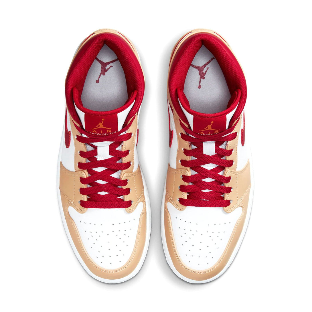 Air Jordan 1 Mid 'Light Curry Cardinal Red'- Streetwear Fashion - evapacs.com