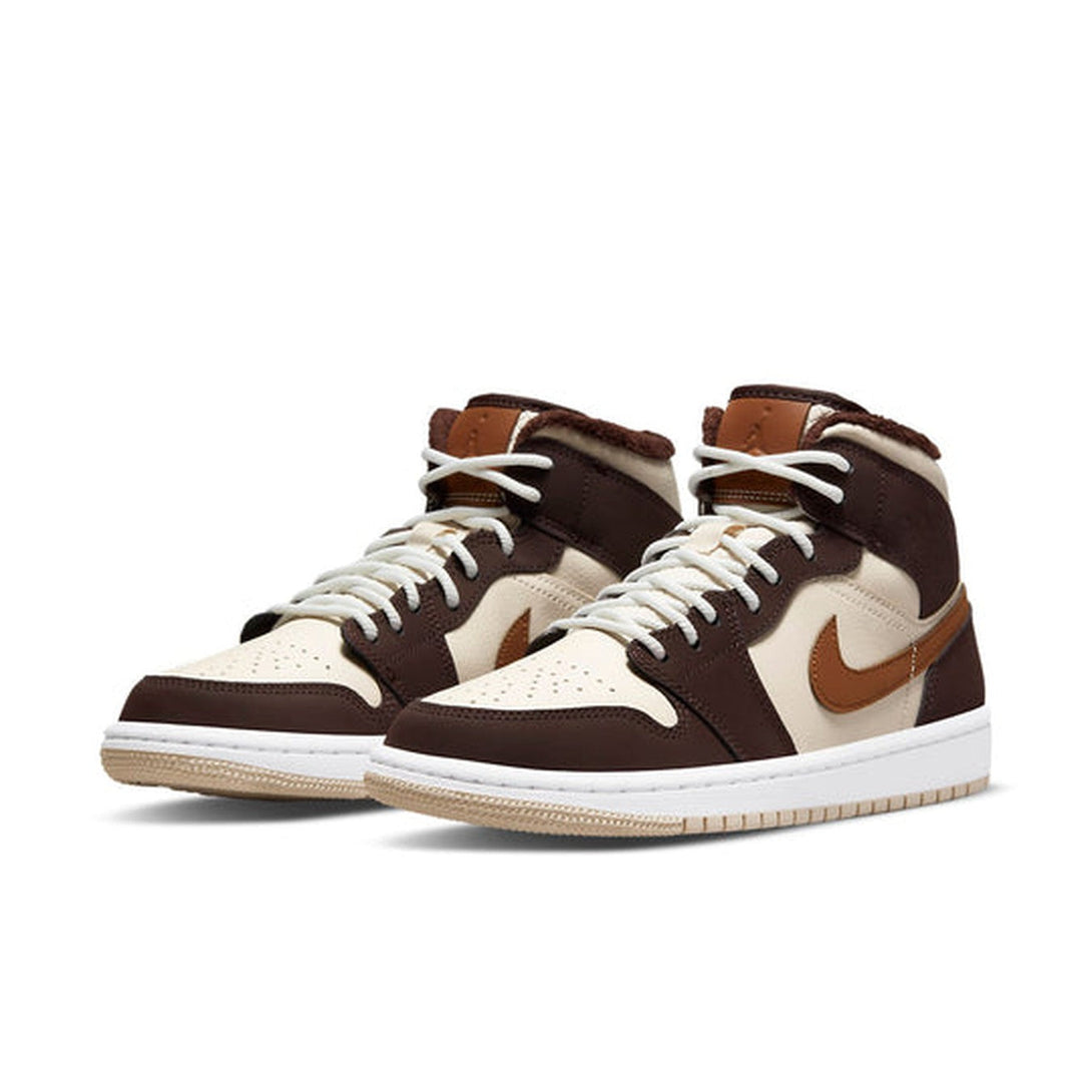 Air Jordan 1 Mid SE 'Cream Dark Chocolate' Wmns- Streetwear Fashion - evapacs.com