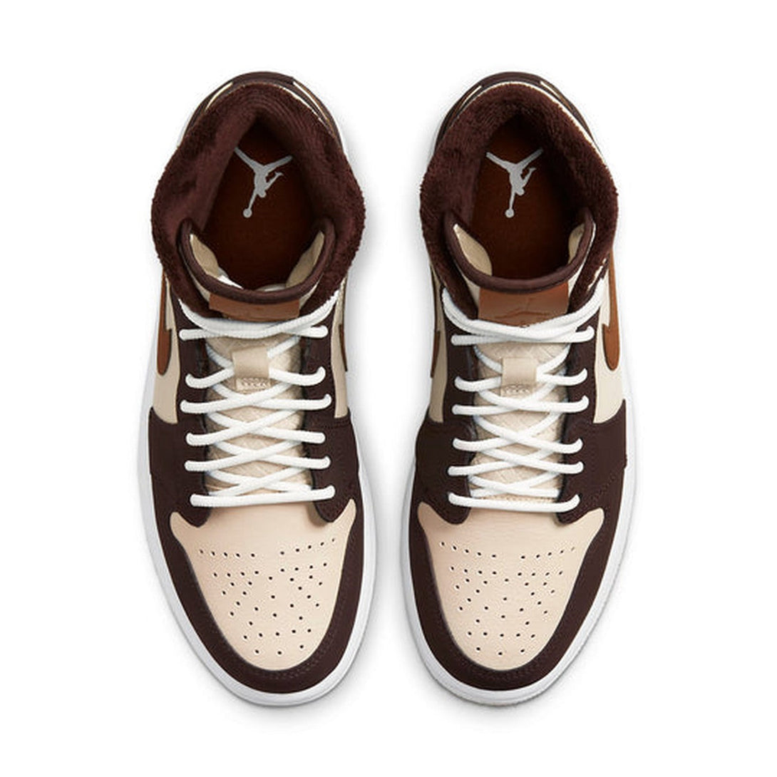 Air Jordan 1 Mid SE 'Cream Dark Chocolate' Wmns- Streetwear Fashion - evapacs.com