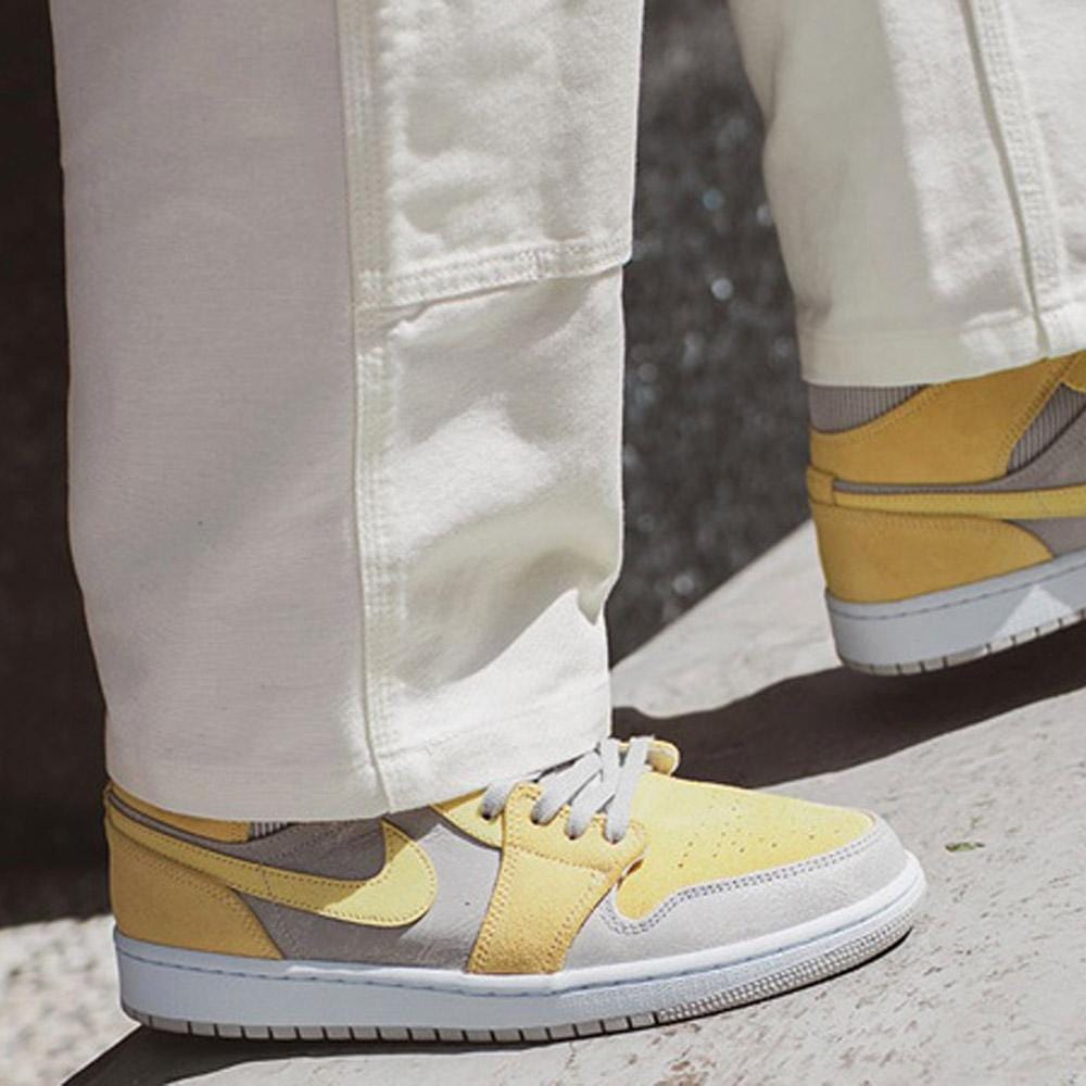 Air Jordan 1 Mid SE Grey Fog Lemon Wash- Streetwear Fashion - evapacs.com