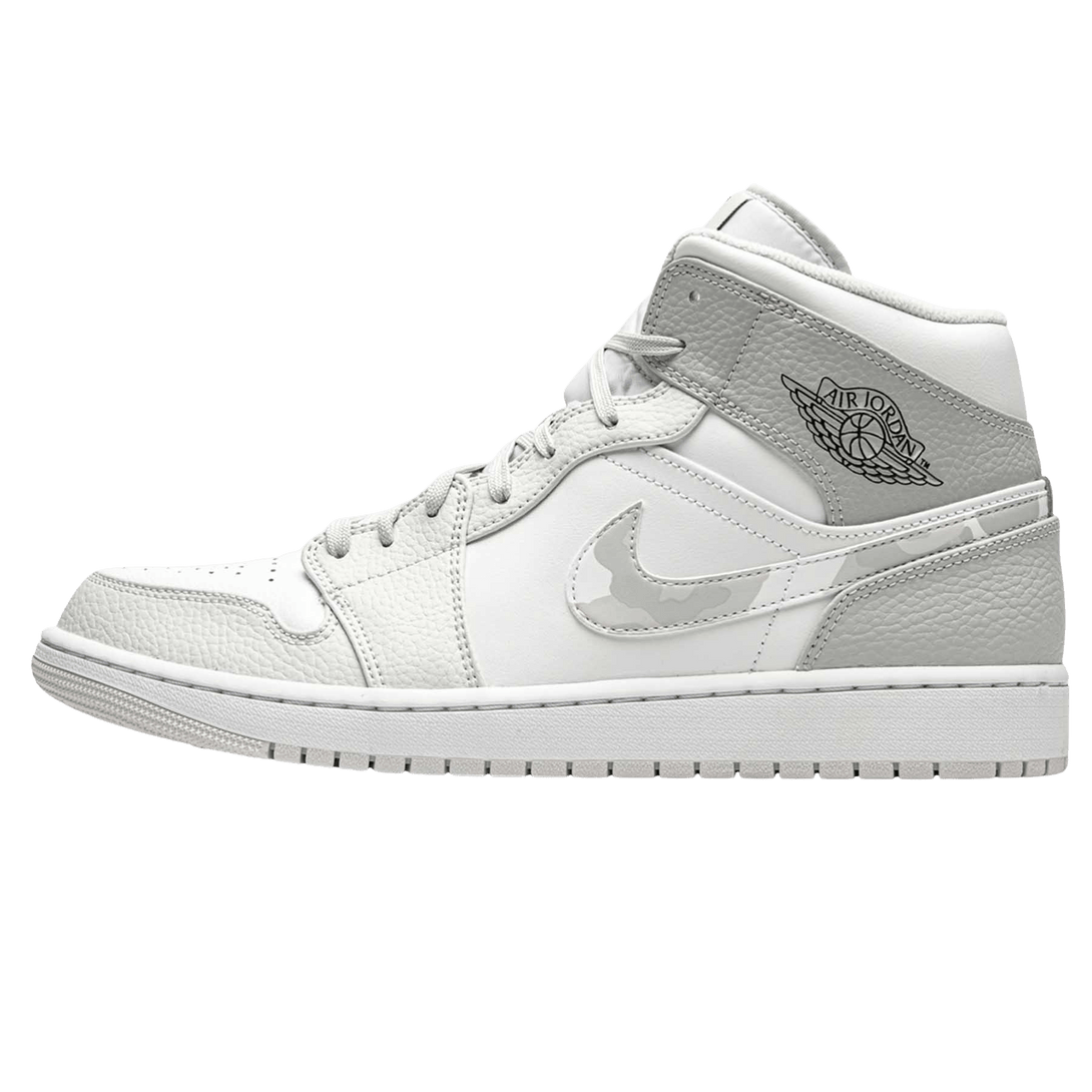 Air Jordan 1 Mid 'Swoosh Logo - Grey Camo'- Streetwear Fashion - evapacs.com