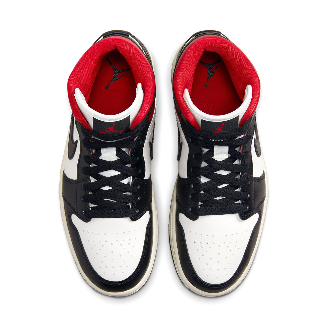 Air Jordan 1 Mid Wmns 'Black Sail Gym Red'- Streetwear Fashion - evapacs.com