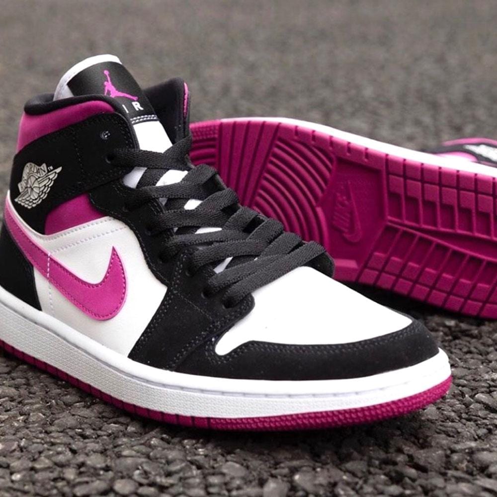 Air Jordan 1 WMNS Mid 'Black Cactus Flower'- Streetwear Fashion - evapacs.com