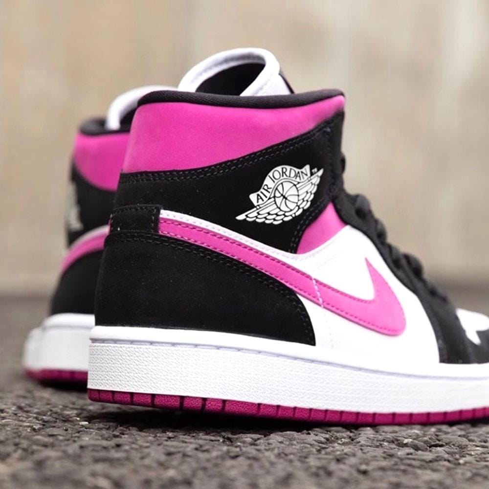 Air Jordan 1 WMNS Mid 'Black Cactus Flower'- Streetwear Fashion - evapacs.com