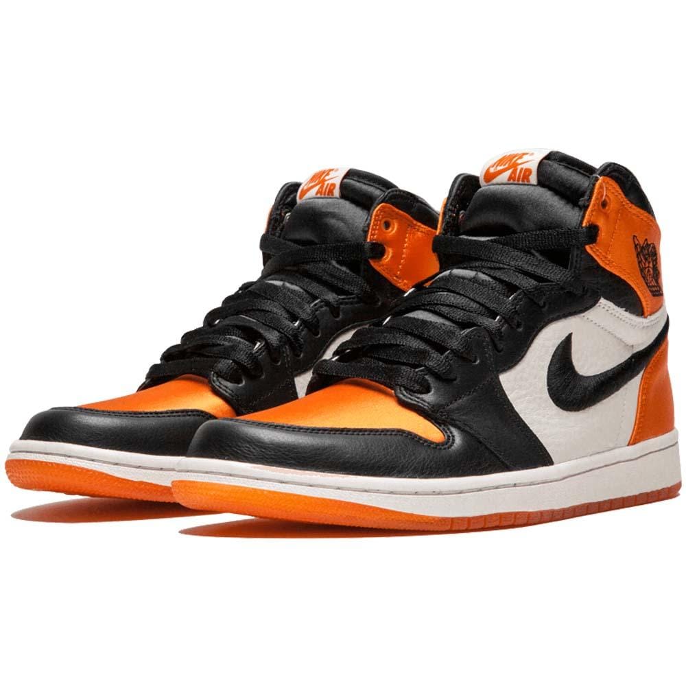 Air Jordan 1 WMNS Satin 'Shattered Backboard' Orange Black- Streetwear Fashion - evapacs.com