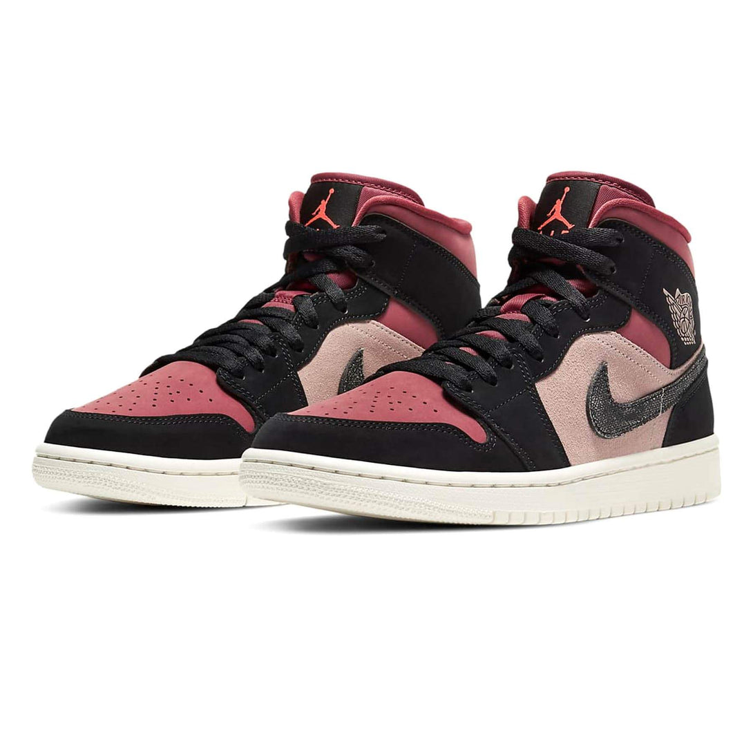 Air Jordan 1 Wmns Mid 'Burgundy Dusty Pink'- Streetwear Fashion - evapacs.com