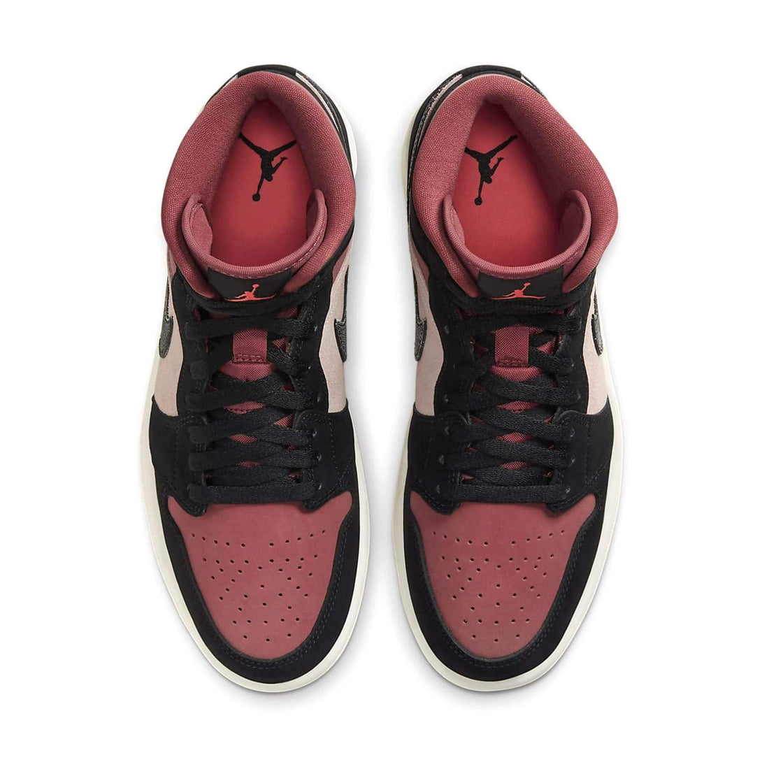 Air Jordan 1 Wmns Mid 'Burgundy Dusty Pink'- Streetwear Fashion - evapacs.com