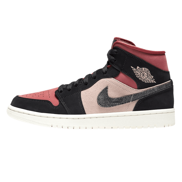 Air Jordan 1 Wmns Mid 'Burgundy Dusty Pink'- Streetwear Fashion - evapacs.com