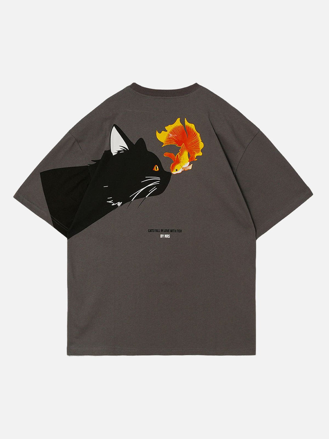 Evapacs - Alphabet Cat and Fish Graphic Tee- Streetwear Fashion - evapacs.com