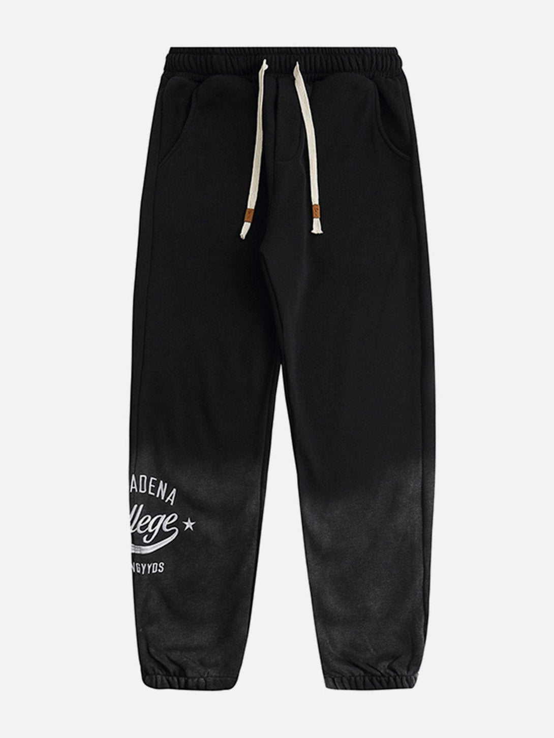 Evapacs - Alphabet Embroidered Gradient Washed Fleece Sweatpants- Streetwear Fashion - evapacs.com