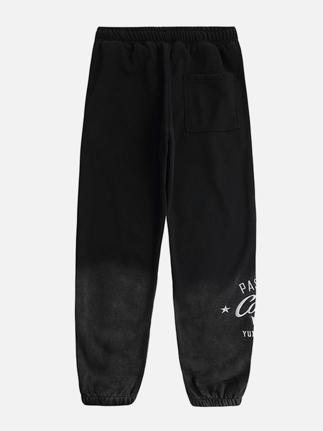 Evapacs - Alphabet Embroidered Gradient Washed Fleece Sweatpants- Streetwear Fashion - evapacs.com