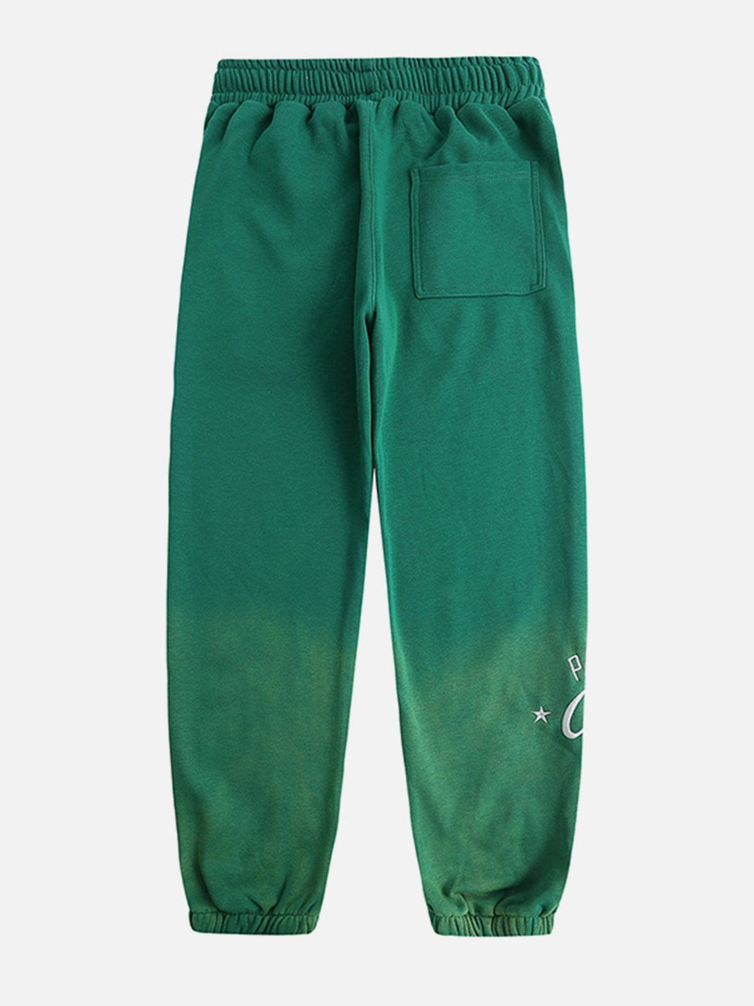 Evapacs - Alphabet Embroidered Gradient Washed Fleece Sweatpants- Streetwear Fashion - evapacs.com