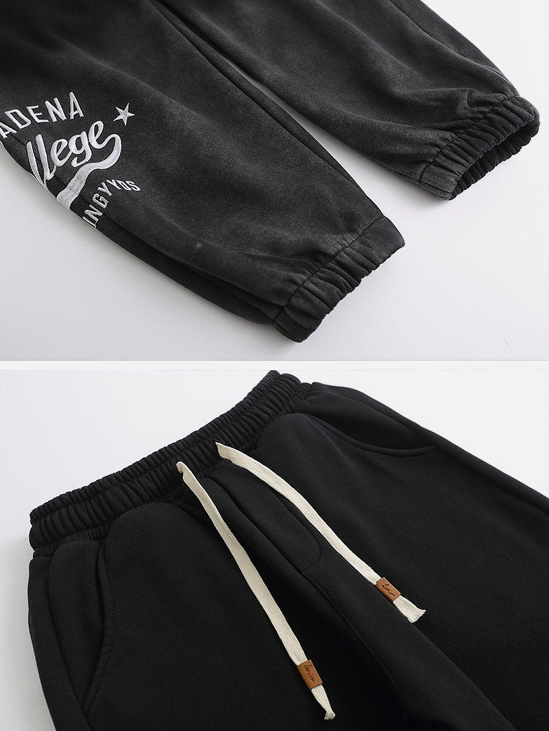 Evapacs - Alphabet Embroidered Gradient Washed Fleece Sweatpants- Streetwear Fashion - evapacs.com