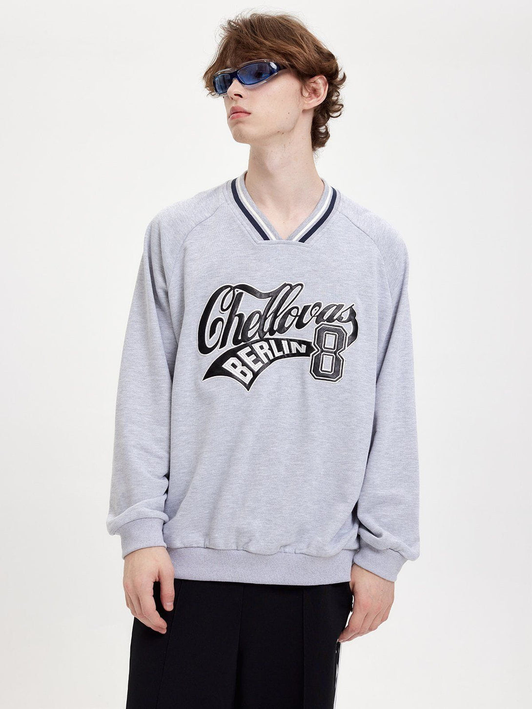 Evapacs - Applique Embroidered Letters Sweatshirt- Streetwear Fashion - evapacs.com